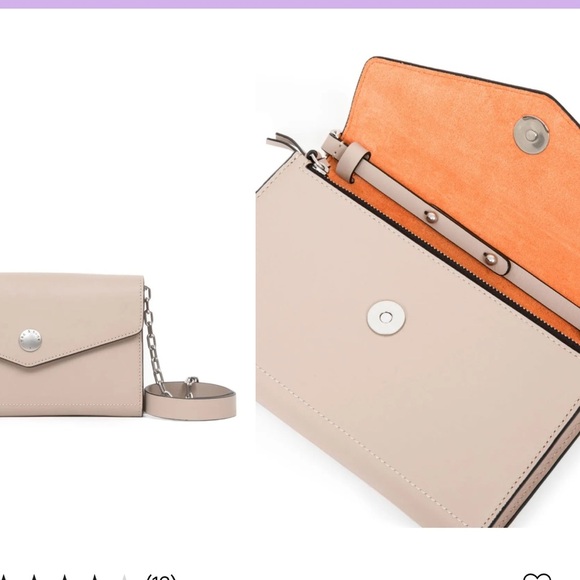Rag & Bone Atlas Convertible Wallet Leather Light Khaki With Orange Interior